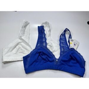 B.Tempt'd Women M Innocence Bralette Galaxy Blue And White Lot Of 2